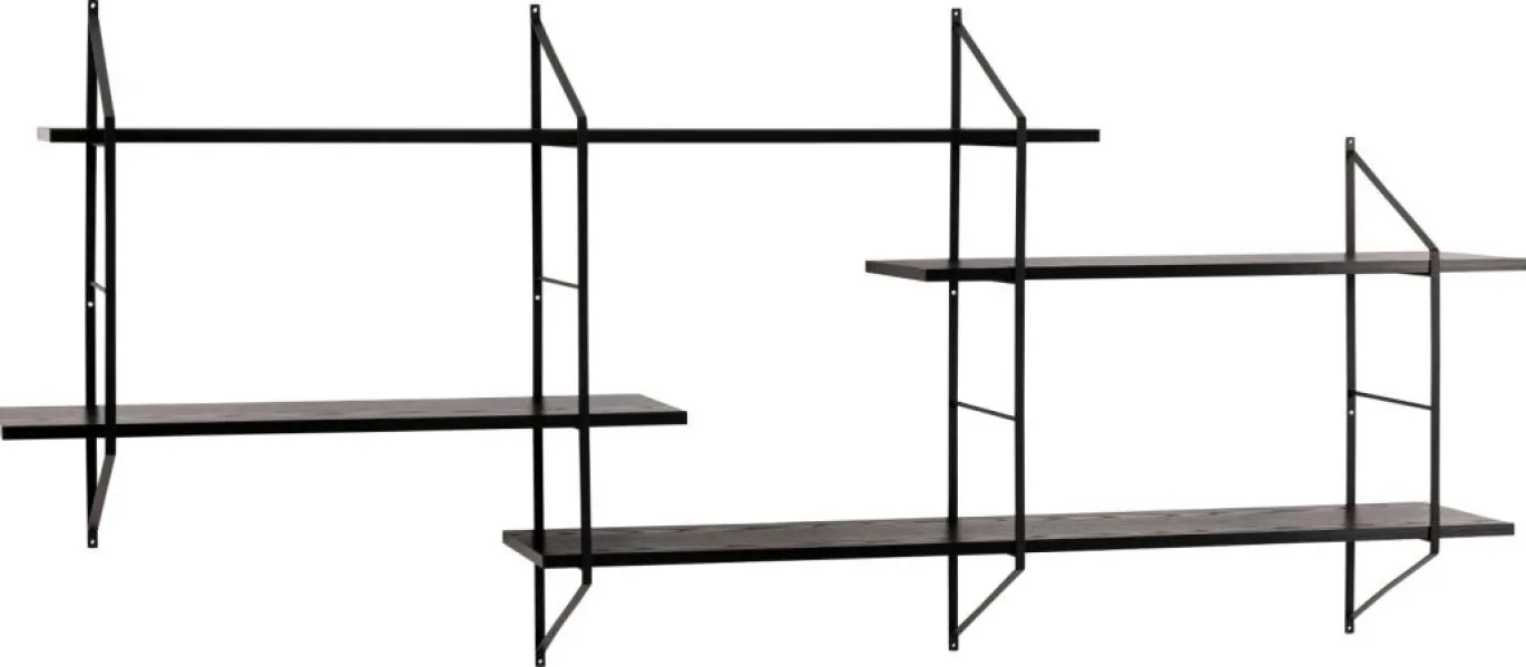 Wandplank Snolla Melamine Zwart Ash 191cm - Giga Living