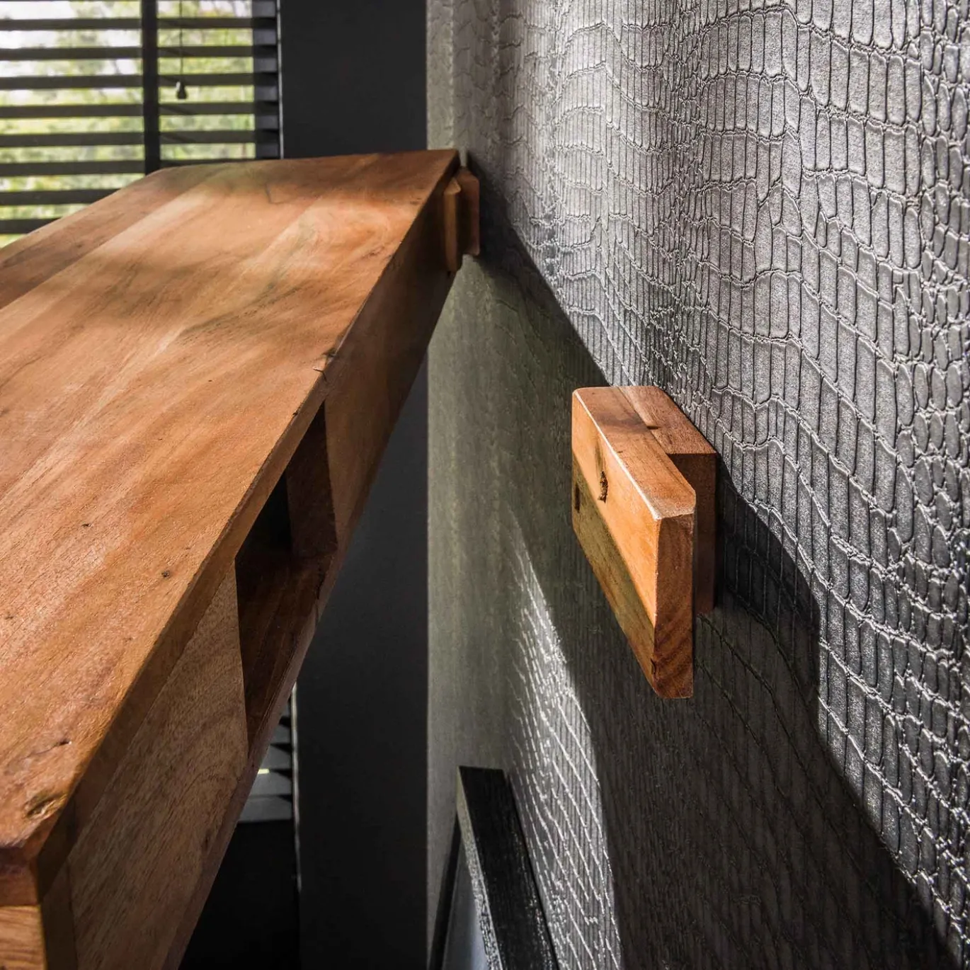 Wandplank Tree Acaciahout Naturel 100cm - Giga Meubel