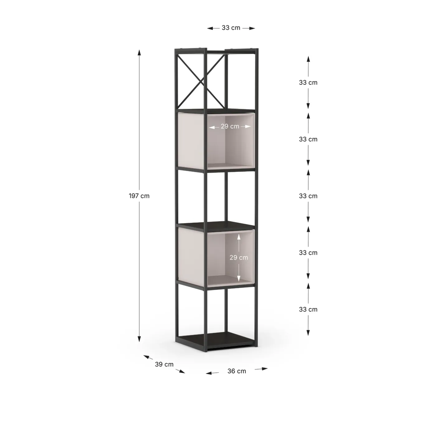 Wandrek Anya 180x36cm Zwart/Bruin - Giga Meubel