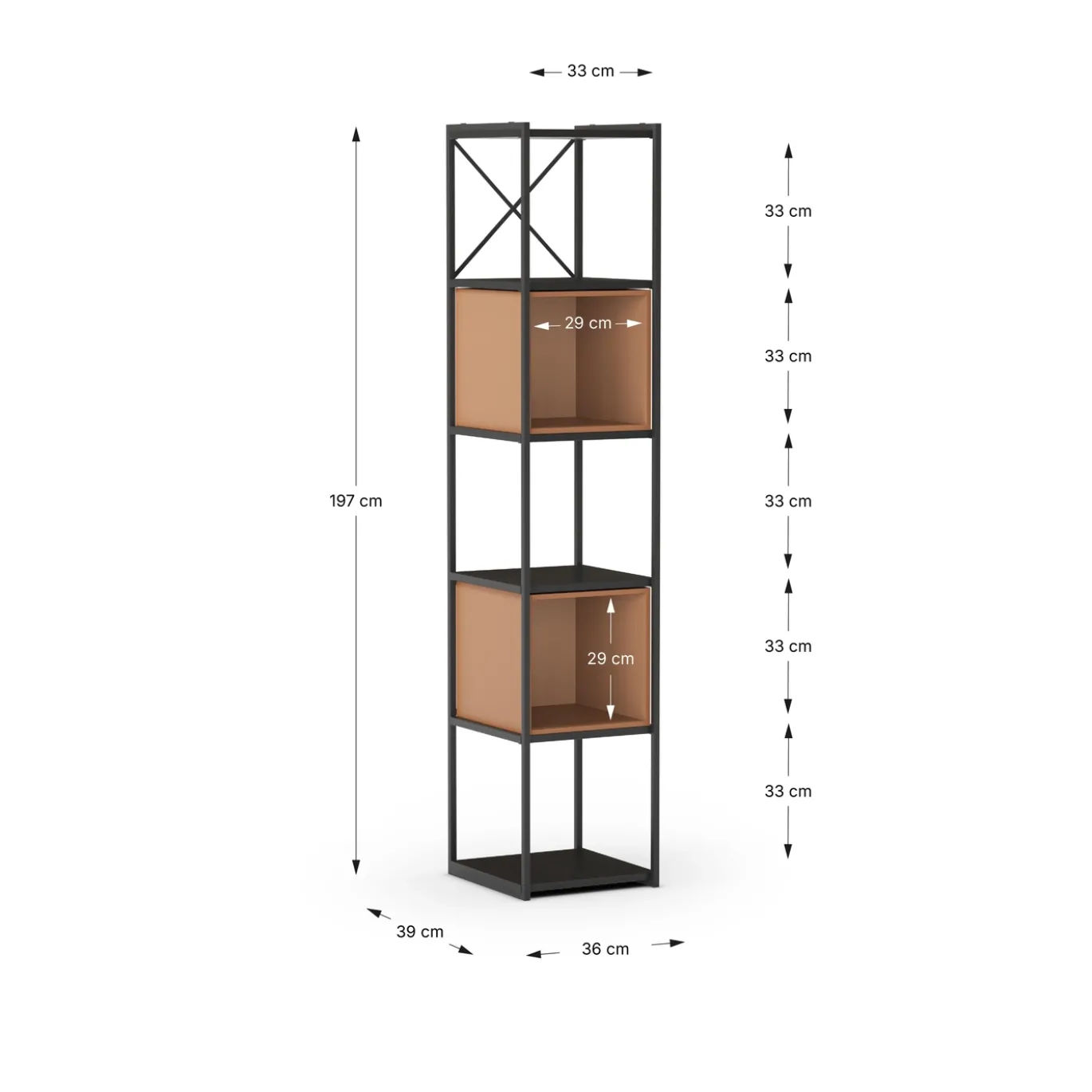 Wandrek Anya 180x36cm Zwart/Crème - Giga Meubel