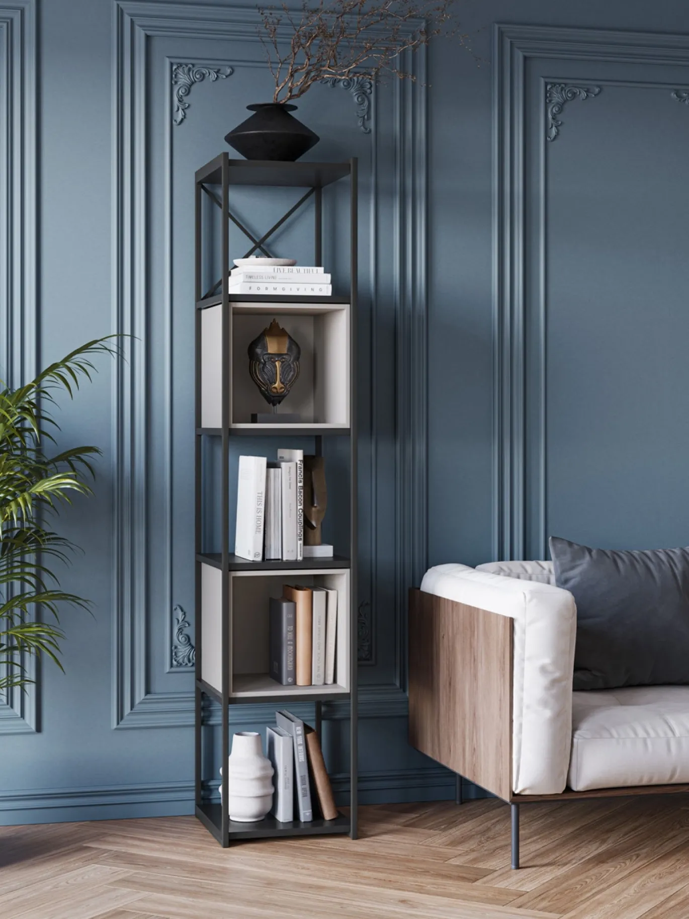 Wandrek Anya 180x36cm Zwart/Crème - Giga Meubel