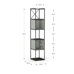 Wandrek Anya 180x36cm Zwart/Grijs - Giga Meubel
