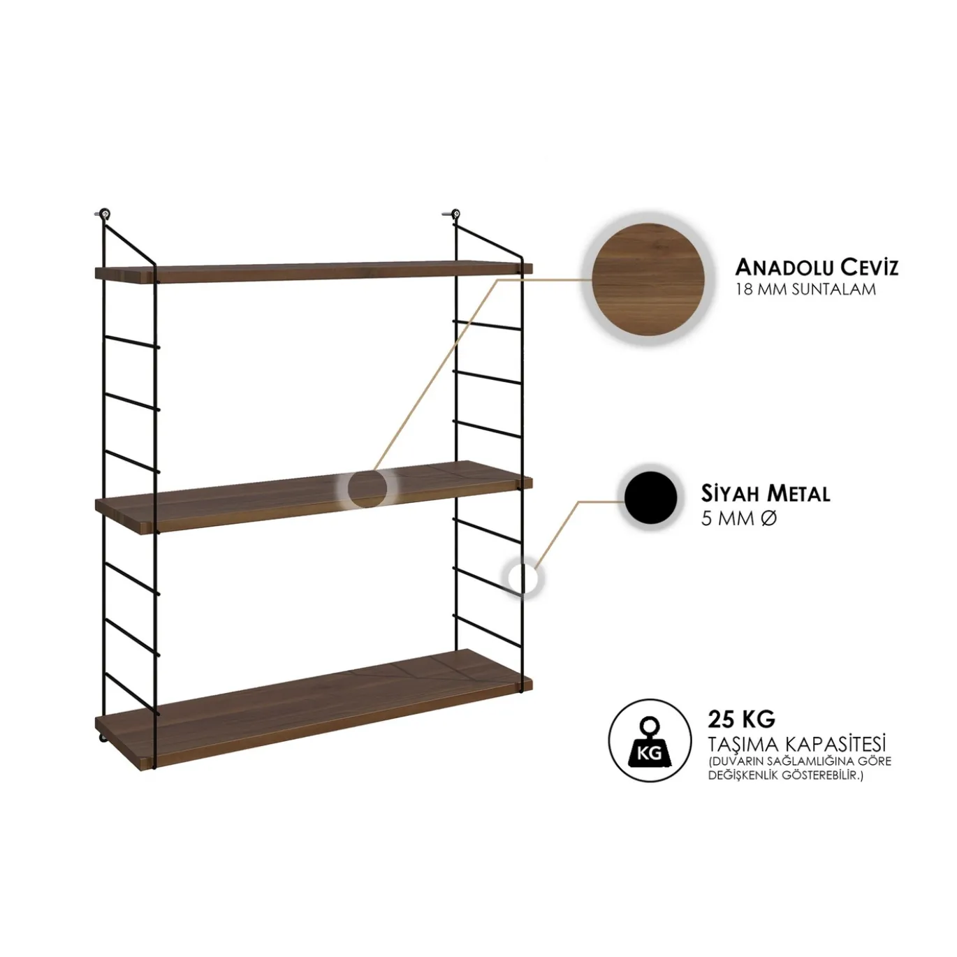 Wandschap Armoni Walnoot