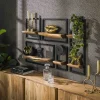 Wandschap Edge Acaciahout Naturel Set van 5 - Giga Meubel