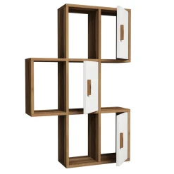 Wandschap Flora Walnoot/Wit