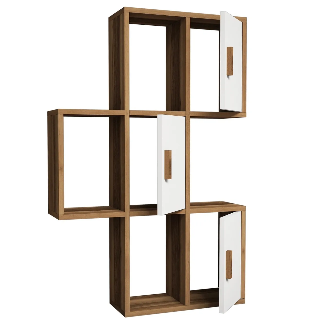 Wandschap Flora Walnoot/Wit