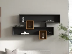 Wandschap Karen Antraciet/Walnoot 120cm