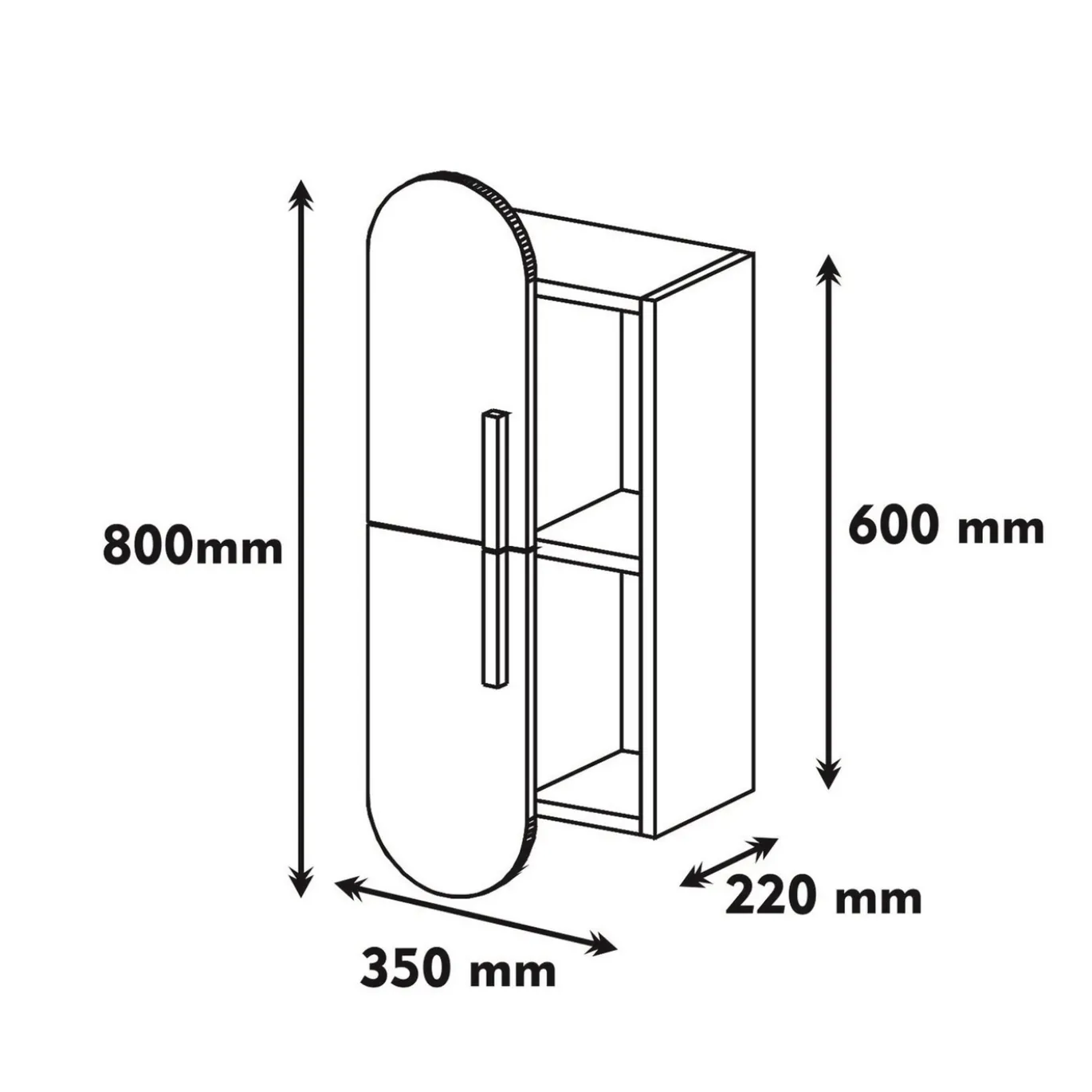 Wandschap Rose Wit