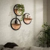 Wandschap Round Set Van 3 Massief Acacia - Giga Meubel