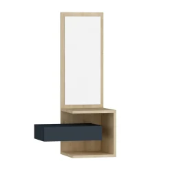 Wandspiegel Stella Naturel/Antraciet met Lade