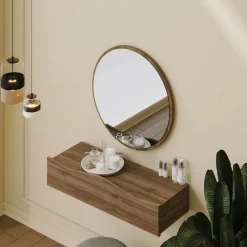 Wandspiegel + Wandschap Princesse Walnoot