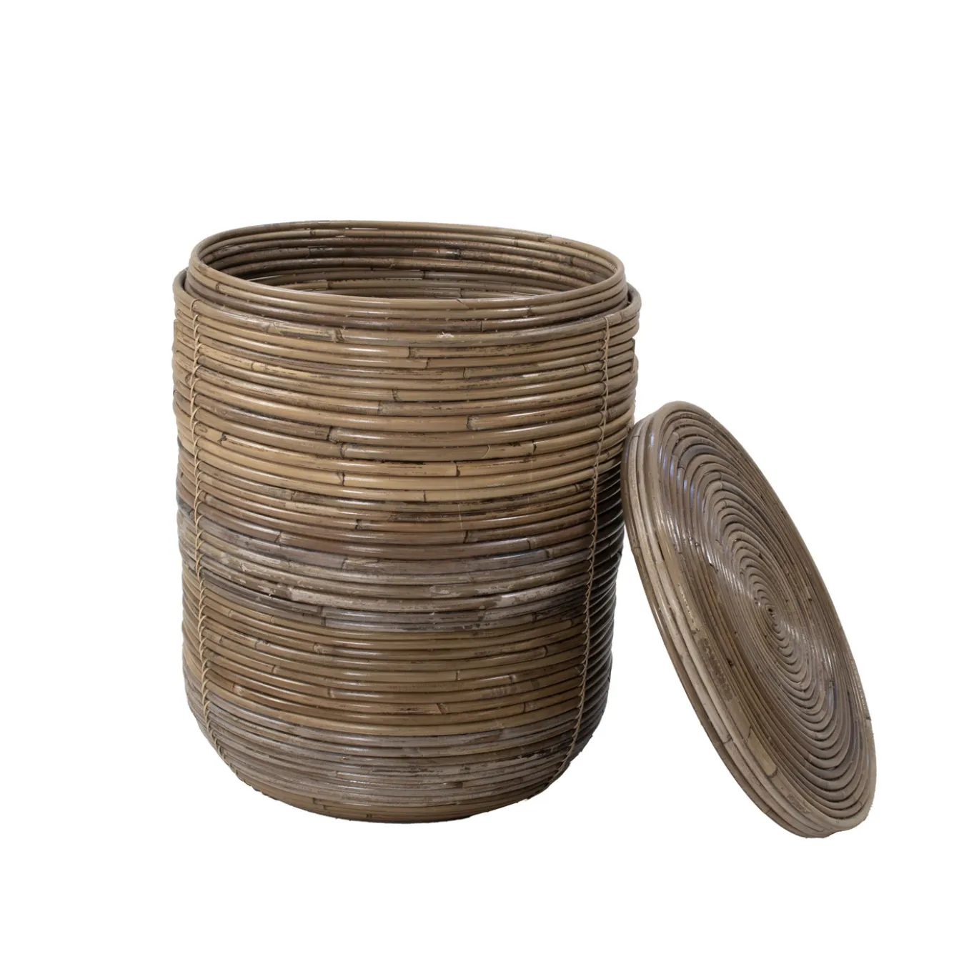 Wasmand Stripe Naturel Groot