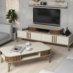 Woonkamer Meubel Set Ely Melamine Crème