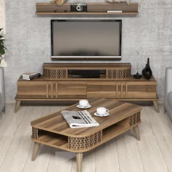 Woonkamer Meubel Set Ely Melamine Walnoot