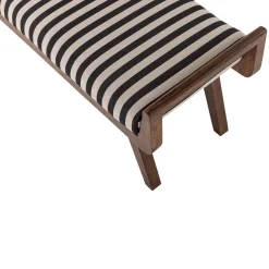 Woood Bankje Valo Hout Bruin Met Streepstof Zwart/wit