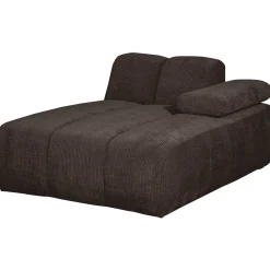 Woood Bank Mojo Element Chaise Longue Rechts Ribstof Bruin