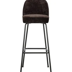 Woood Barstoel Vogue 80cm Chenille Donkerbruin