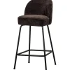 Woood Barstoel Vogue 65cm Chenille Donkerbruin