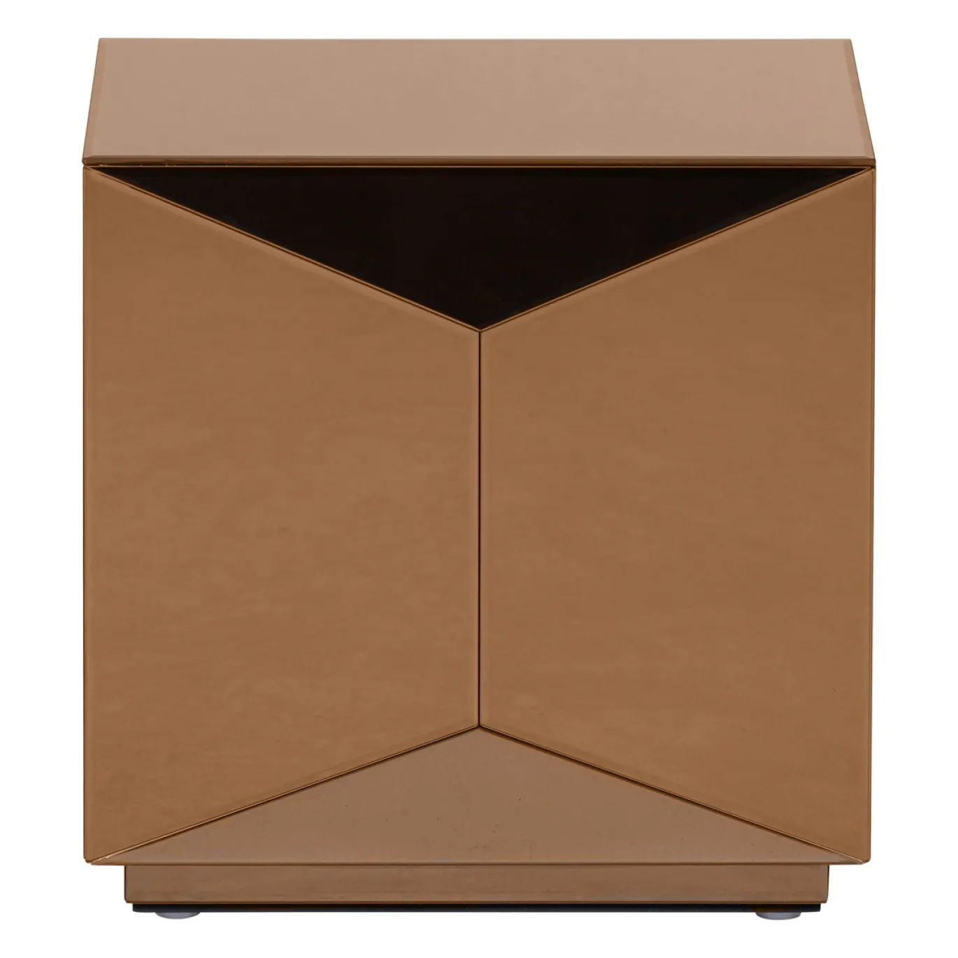 Woood Bijzettafel Glintz Hout Spiegelglas Bruin