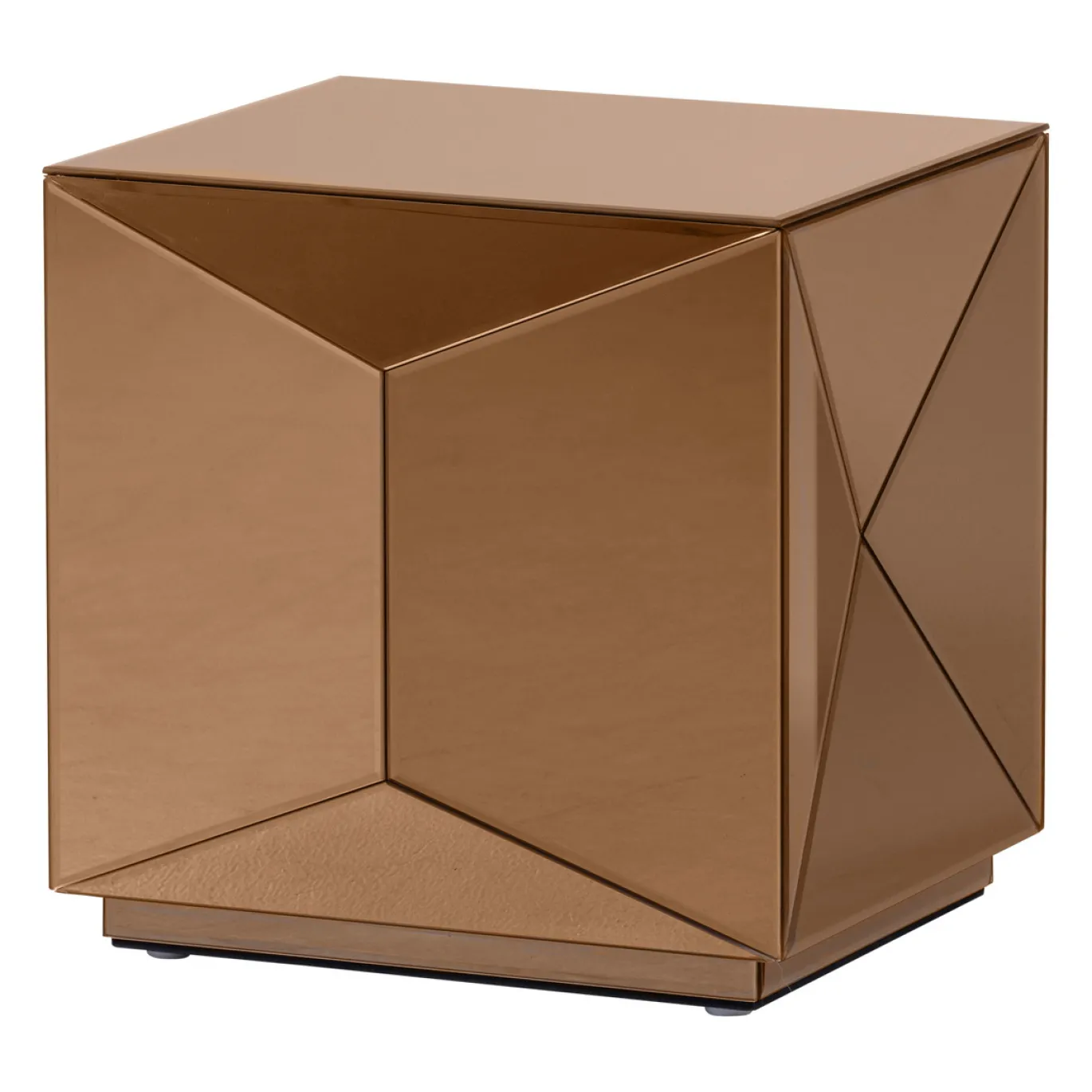 Woood Bijzettafel Glintz Hout Spiegelglas Bruin
