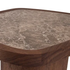 Woood Bijzettafel Granu Marmer/Mangohout Bruin
