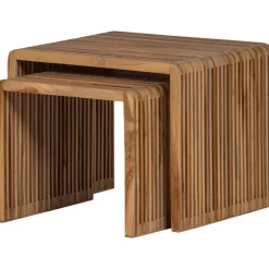 Woood Bijzettafel Jasmijn Recycled Teak Naturel - Set Van 2