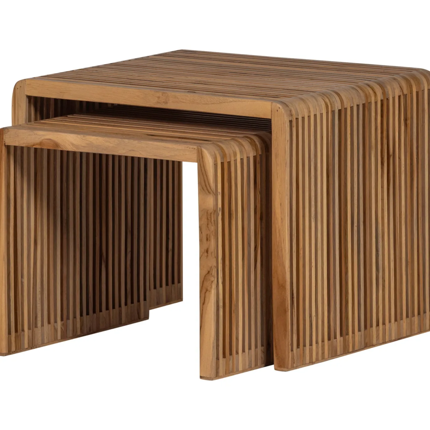 Woood Bijzettafel Jasmijn Recycled Teak Naturel - Set Van 2