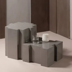 Woood Bijzettafel Jasmin Metaal Grijs Set Van 2