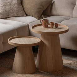 Woood Bijzettafel Maud Naturel Ø38cm