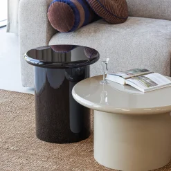 Woood Bijzettafel Mavon MDF Hoogglans Zand 35xØ60cm