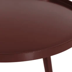 Woood Bijzettafel Mesa L Hout Bordeauxrood Ø60cm