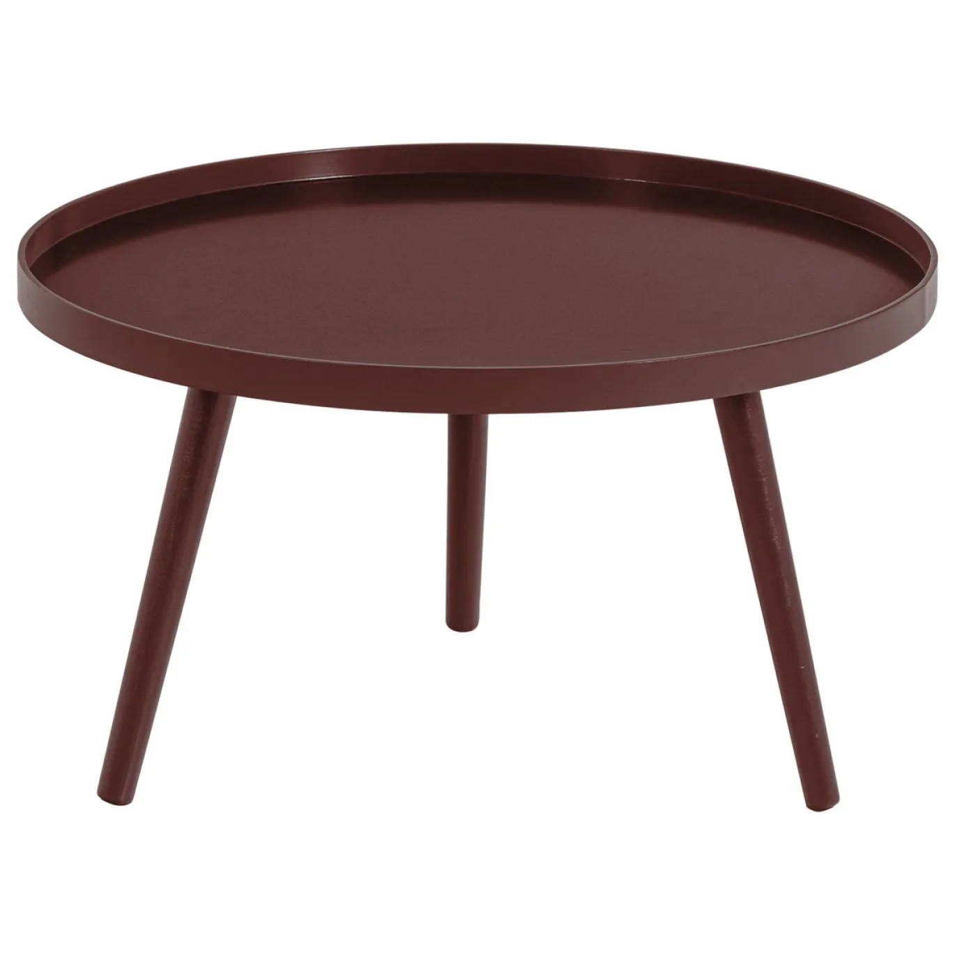 Woood Bijzettafel Mesa L Hout Bordeauxrood Ø60cm