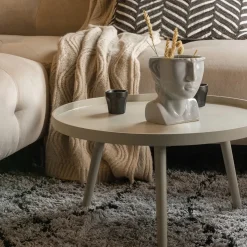 Woood Bijzettafel Mesa L Hout Antique Beige 34xØ60cm