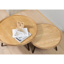 Woood Bijzettafel Mesa L Hout Naturel Ø60cm