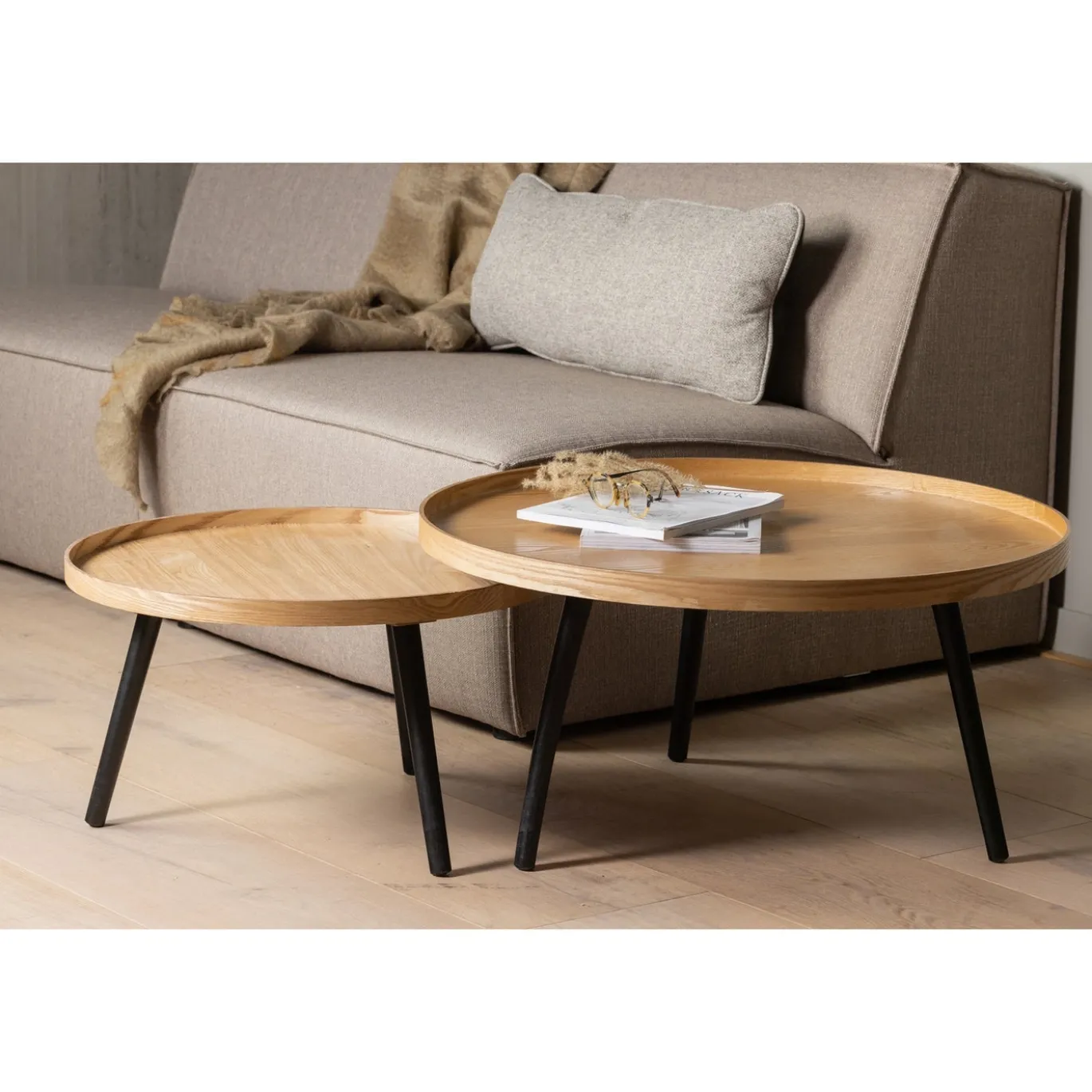 Woood Bijzettafel Mesa L Hout Naturel Ø60cm