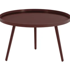 Woood Bijzettafel Mesa XL Hout Bordeauxrood Ø78cm