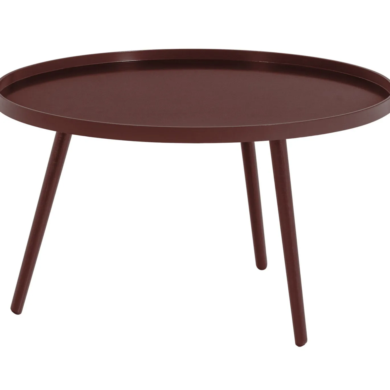 Woood Bijzettafel Mesa XL Hout Bordeauxrood Ø78cm