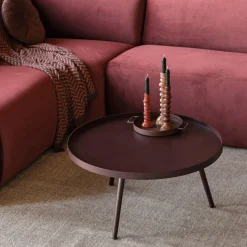 Woood Bijzettafel Mesa XL Hout Bordeauxrood Ø78cm