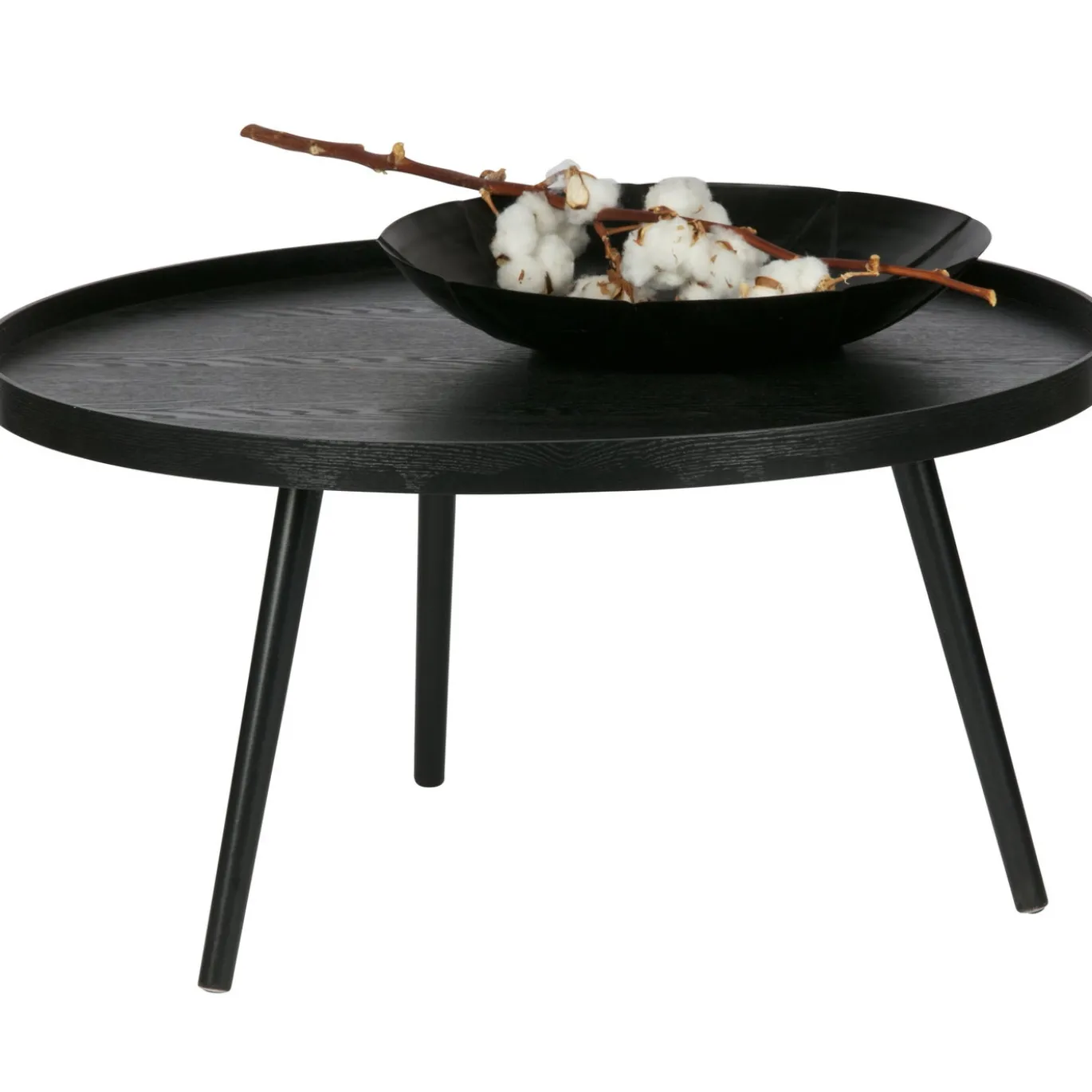 Woood Bijzettafel Mesa XL Hout Zwart Ø78cm