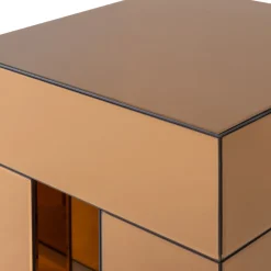Woood Bijzettafel Mirrox Hout Spiegelglas Bruin