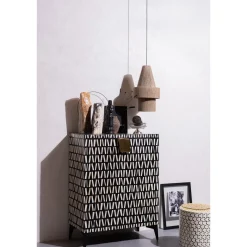 Woood Bijzettafel Neva Wit/Zwart