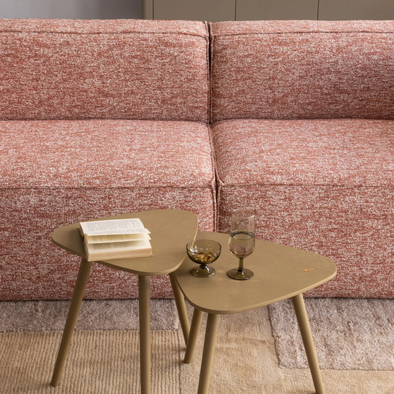 Woood Bijzettafels Nila Hout Mud Set van 2