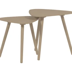 Woood Bijzettafels Nila Hout Zand Set van 2