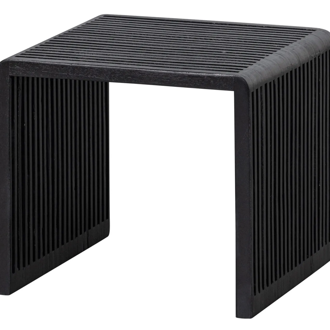Woood Bijzettafel Willa Recycled Teak Zwart Set van 2
