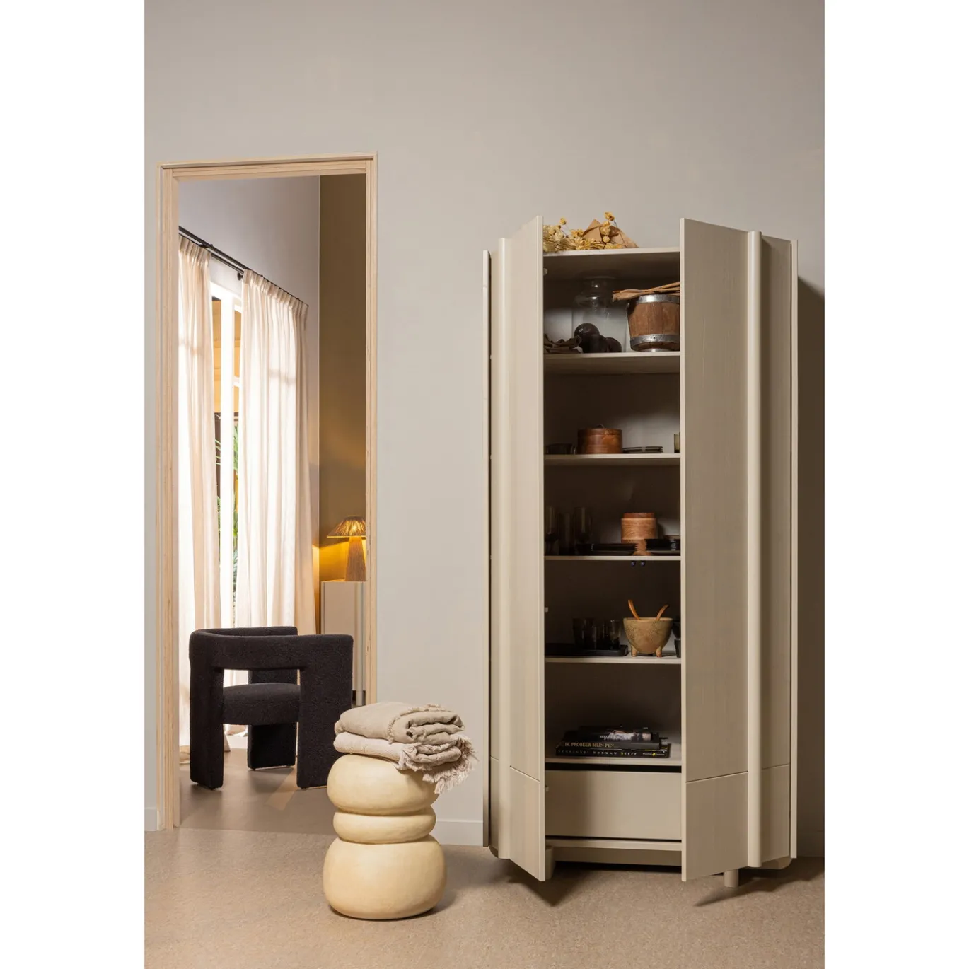 Woood Bijzettafel Yvo Betonlook Naturel
