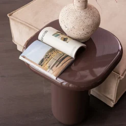 Woood Bijzettafel Zava Hout Hoogglans Donkerbruin