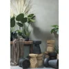 Woood Bikkel Kruk Hout Zwart Ø28cm