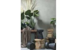 Woood Bikkel Kruk Hout Zwart Ø28cm