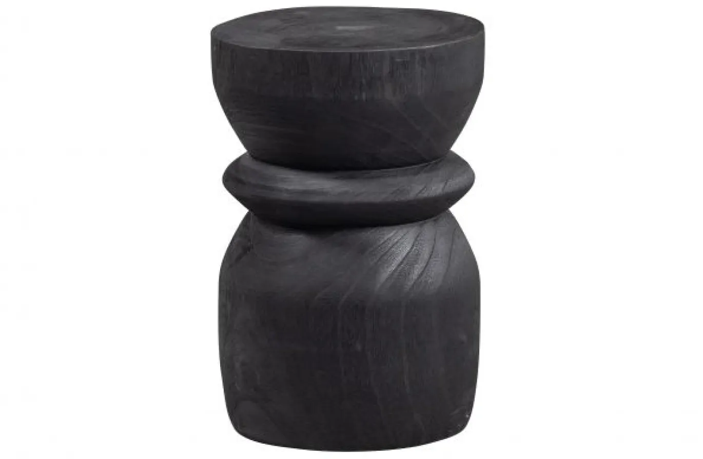 Woood Bikkel Kruk Hout Zwart Ø28cm