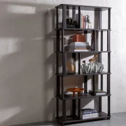 Woood Boekenkast Riss Eikenhout Mystic Brown 186x90cm